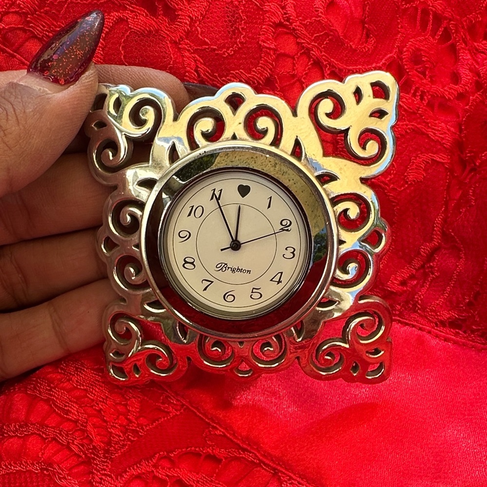 Brighton Ornate Silver Wall Clock